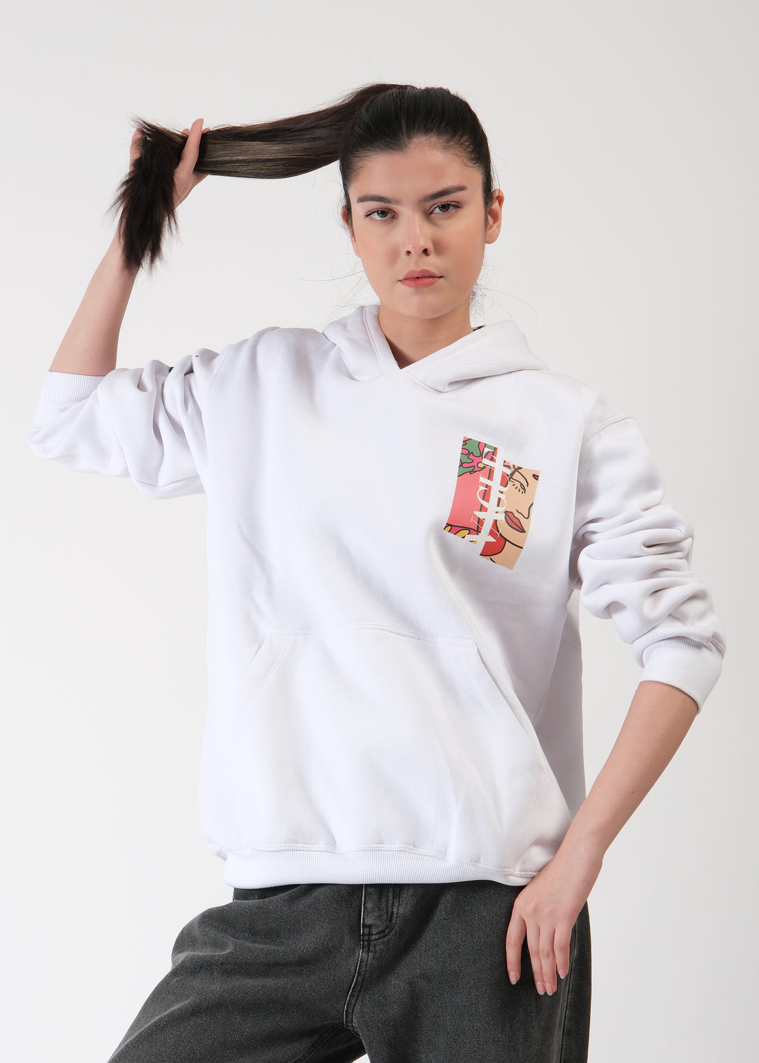 Vague Oversized Graphic Hoodie