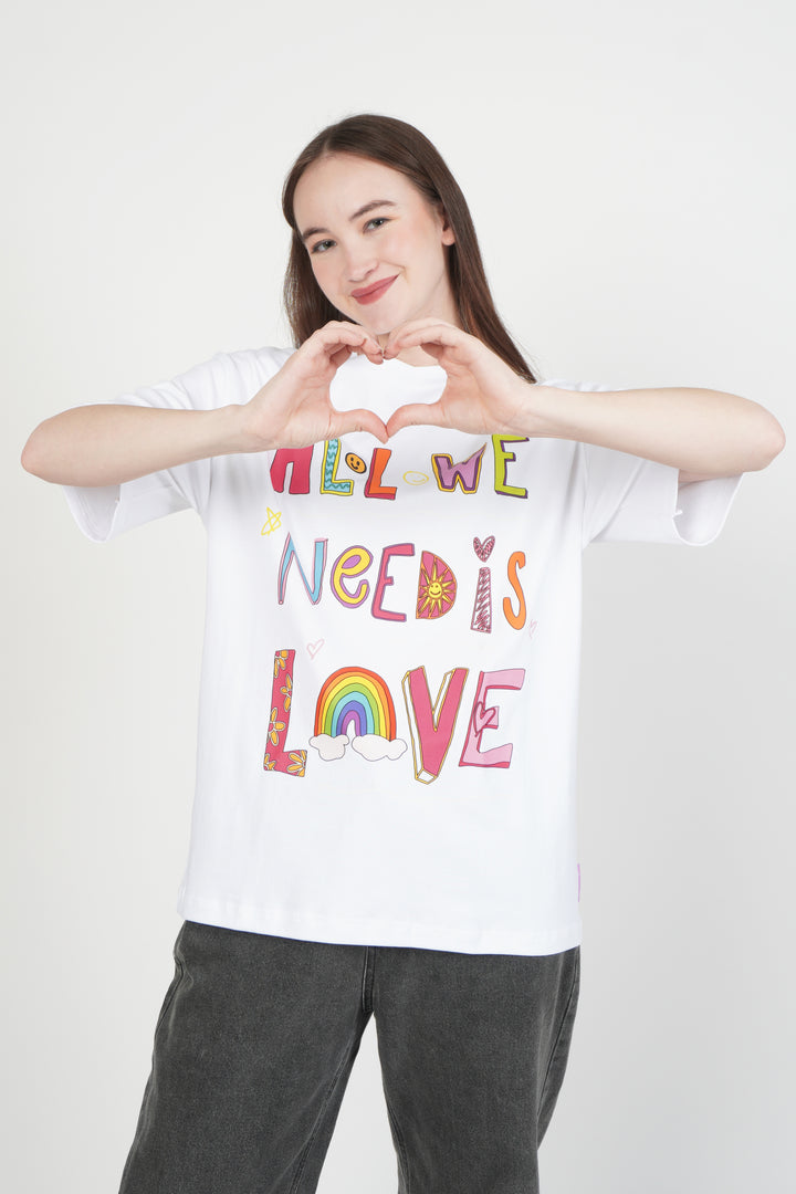 All We Need Is Love |  oversized unisex graphic tee
