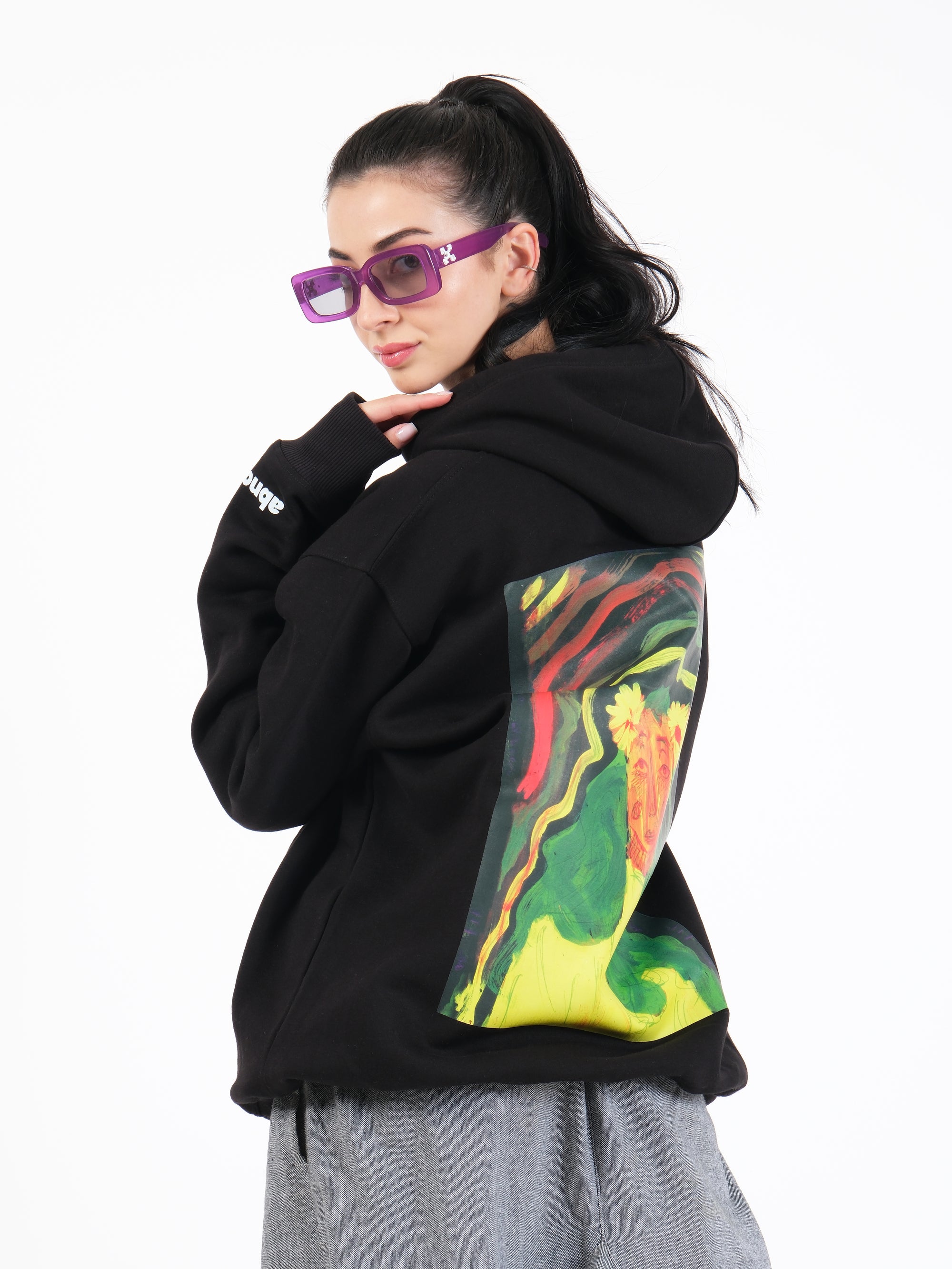 Straight Outta Gallery Oversized Graphic Hoodie