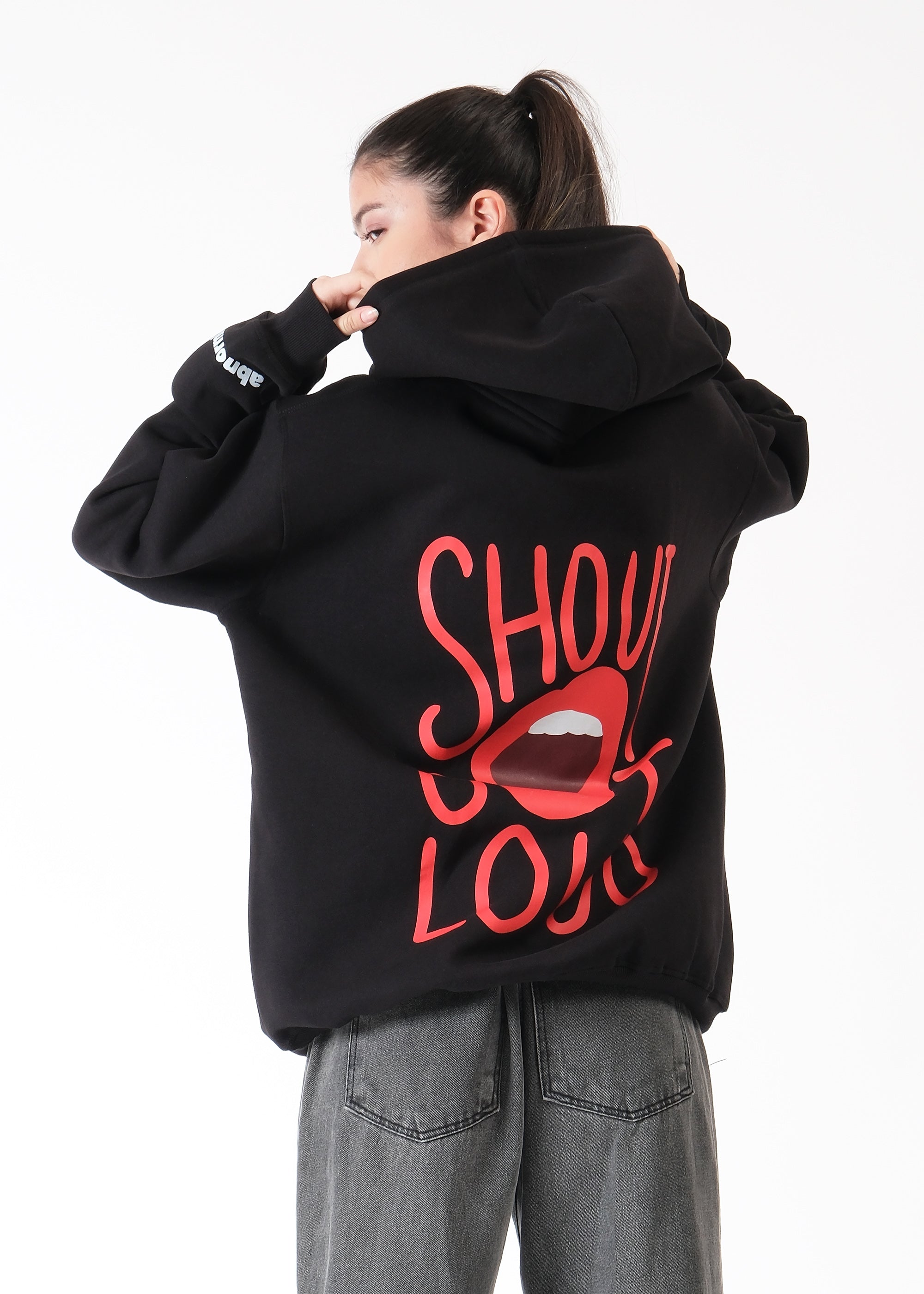 Shout Out Loud Oversized Graphic Hoodie