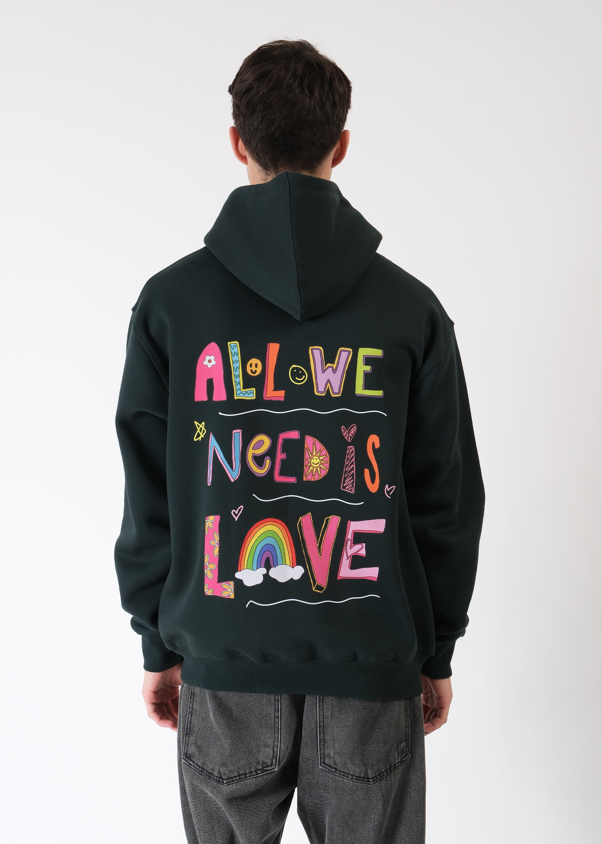 All We Need is Love Oversized Graphic Hoodie