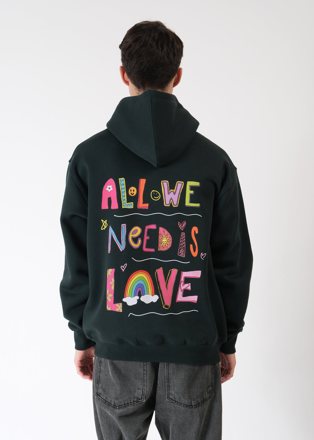 All We Need is Love Oversized Graphic Hoodie