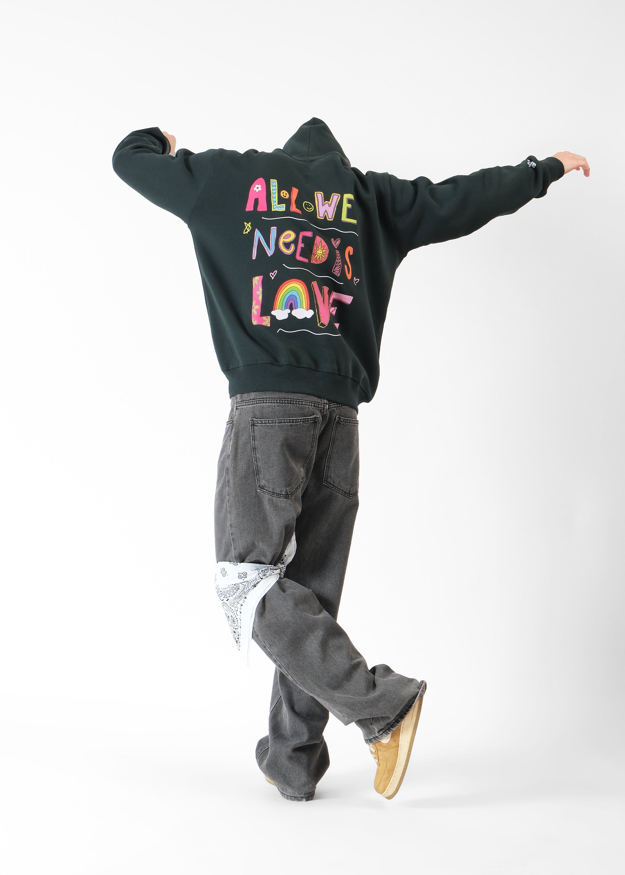 All We Need is Love Oversized Graphic Hoodie