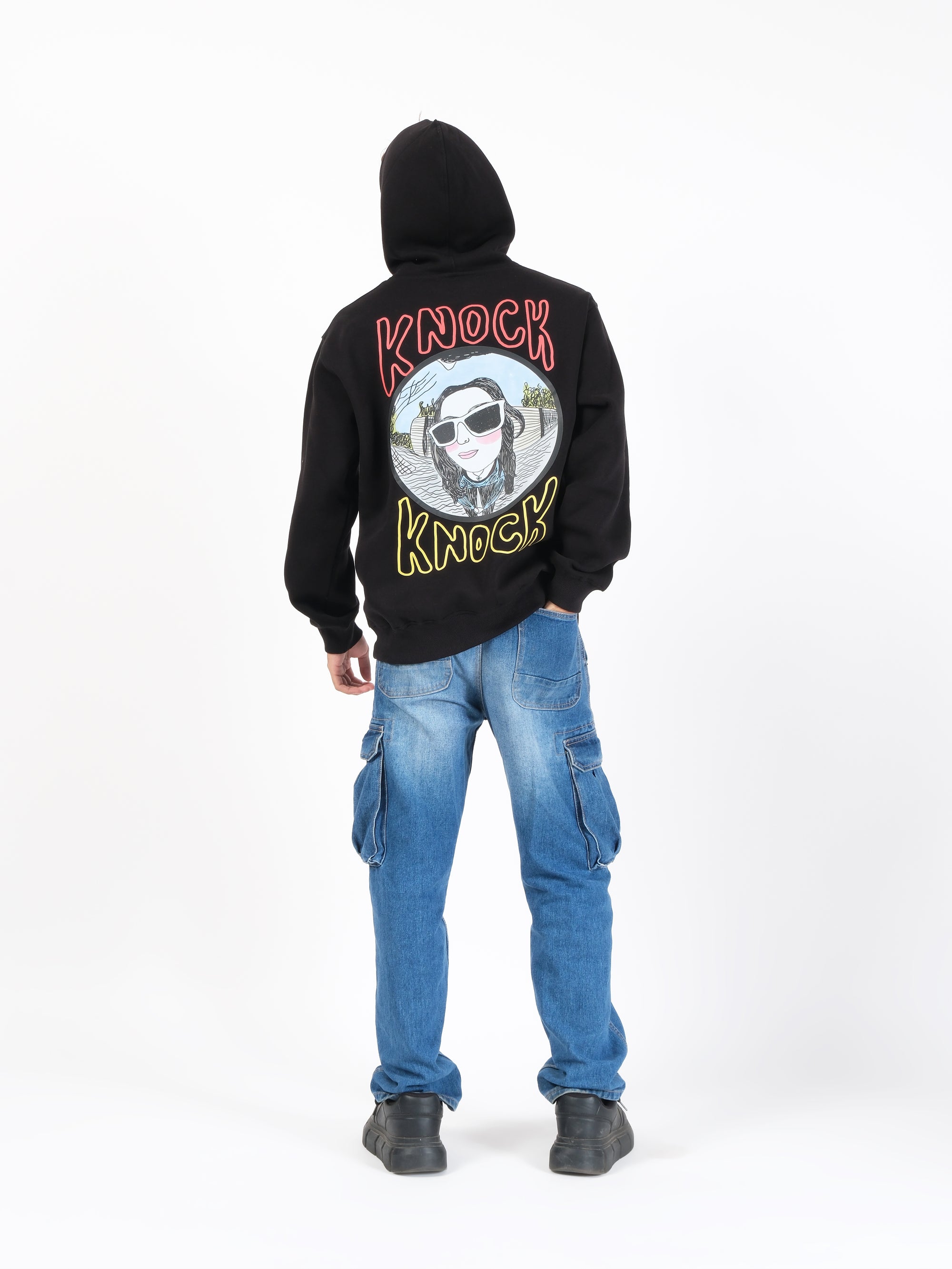 Knock Knock Oversized Graphic Hoodie