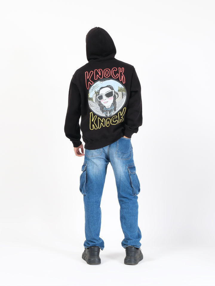 Knock Knock Oversized Graphic Hoodie