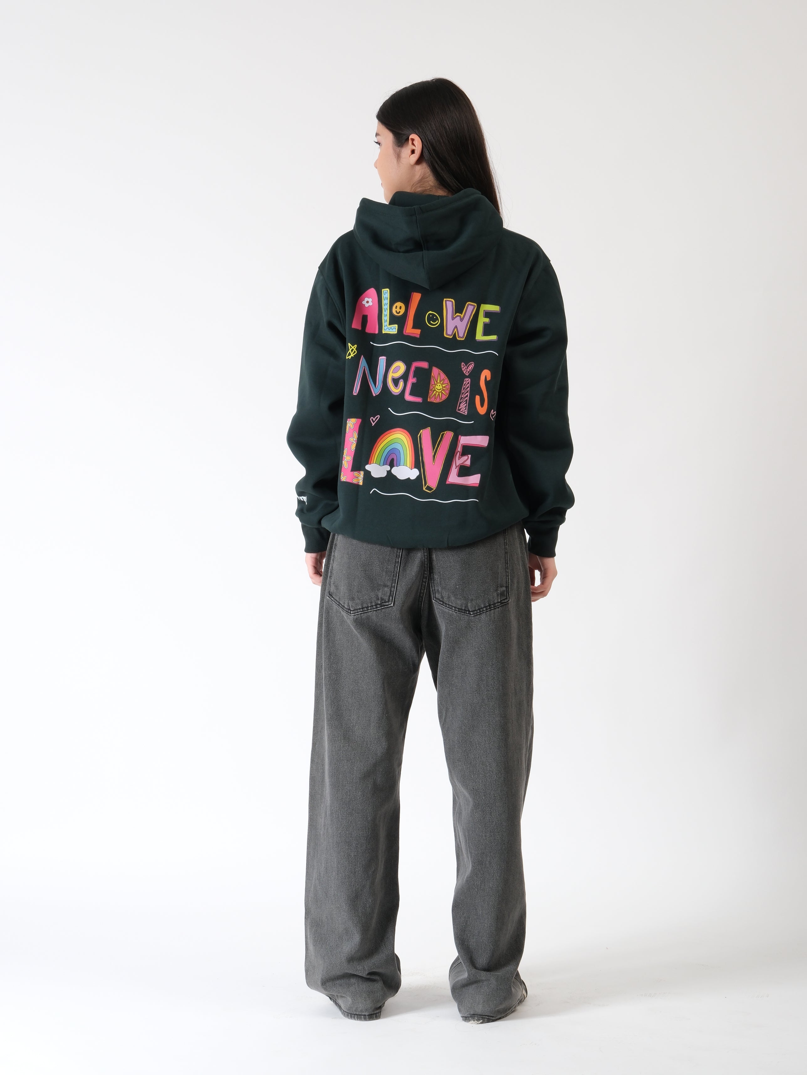 All We Need is Love Oversized Graphic Hoodie