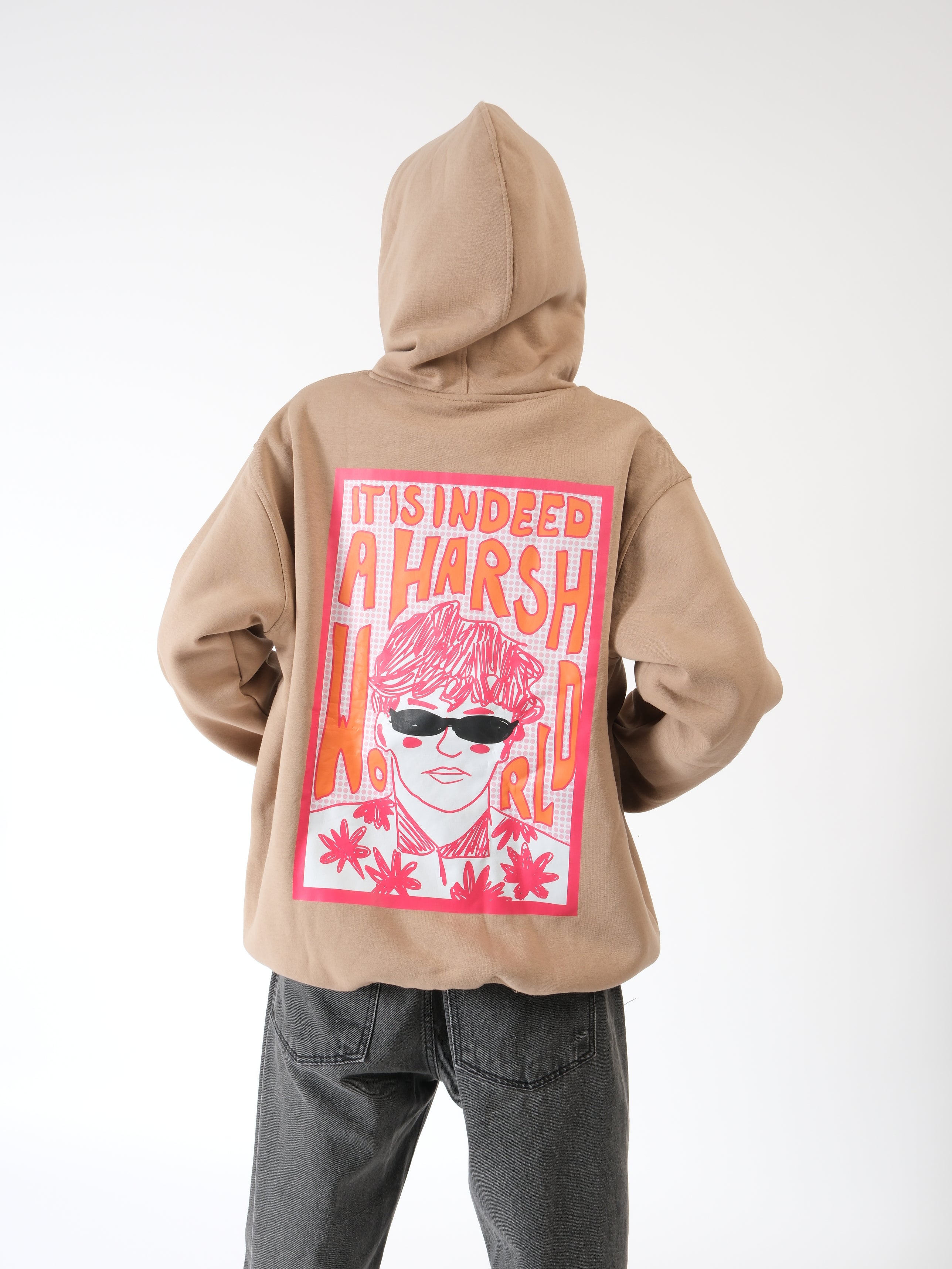 Harsh World Oversized Graphic Hoodie