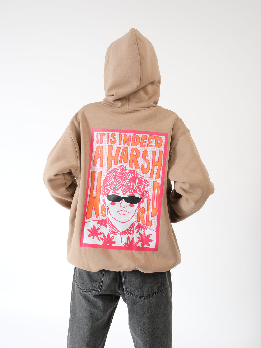 Harsh World Oversized Graphic Hoodie