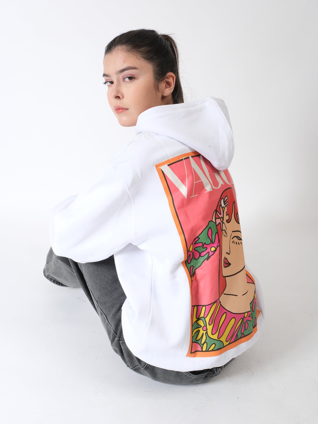 Vague Oversized Graphic Hoodie