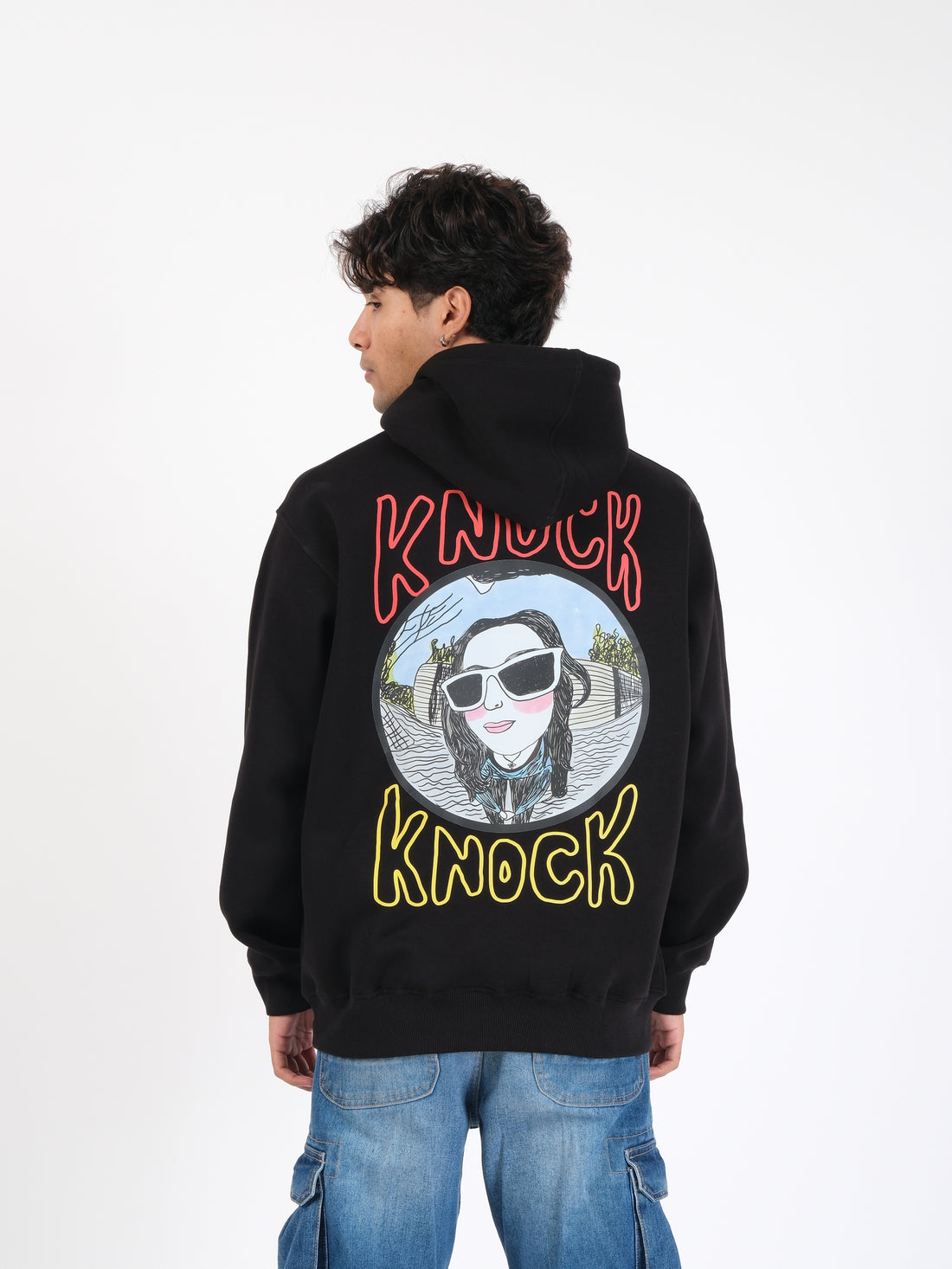 Knock Knock Oversized Graphic Hoodie